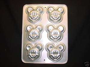 Wilton MICKEY MOUSE cake pan COOKIE CANDY 6 mold MINI  