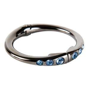  Hematite & Blue Crystal Clipa Bangle/Purse Hanger Jewelry