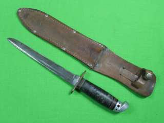 US WW2 WESTERN L77 Fighting Knife with Leather Sheath  