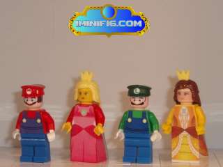 Custom LEGO Super Mario Luigi Pricess Peach and Princess Daisy #039A 