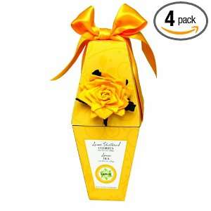   Lemon Tea In Yellow Flower Diamond Gift Box, 6 Ounce Boxes (Pack of 4