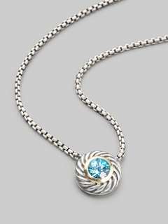 David Yurman   Blue Topaz & Sterling Silver Necklace