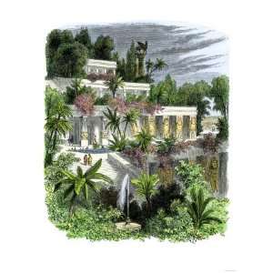 Hanging Gardens of Ancient Babylon Premium Poster Print, 24x32  