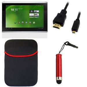   HDMI Cable + Touch Screen Red Stylus Pen with 3.5mm Adapter Plug for