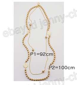 Korea Women Brightly Charm Shell & Rose 2 layer Long Pearl Necklace 