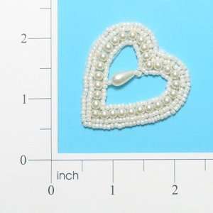  Bridal Pearl Heart with Drop Center Applique