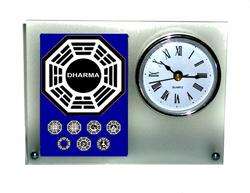 LOST tv show Dharma Stations frosted desk clock w/batteries ships 