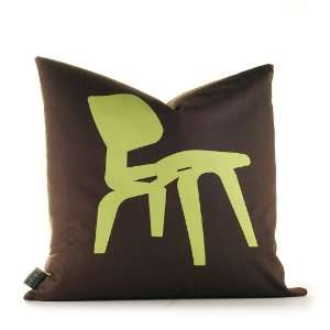  Inhabit 1946 Graphic Pillow   in Lime and Chocolate   13 X 