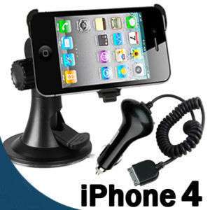 Car holder mount + Charger for Apple iPhone 4 G S 4th 4Gs 4S AT&T 