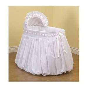 Pretty Ribbon Bassinet Liner/Skirt and Hood with White Ribbon   Size 