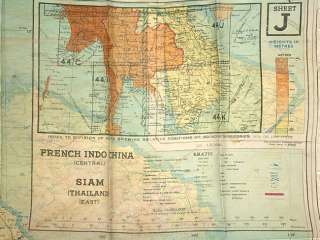 WWII or possibly Korean War period Silk Escape Map of Indochina and 