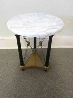 Regency X Based Round Marble Top Occasional Table  