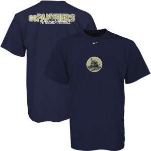  Nike Pittsburgh Panthers Navy Twin Posts T shirt Sports 