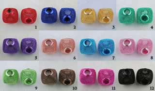 20pcs Large Mesh Bling Rondelle Ball square Beads Choose your Color 