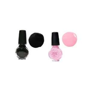   Design Pastel Pink + Black 11 ml + Free Gift Swisa Nail Buffer Beauty