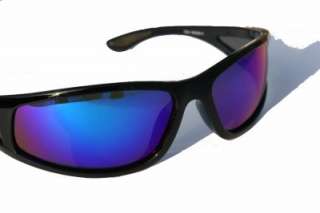 Premium black polarized sunglasses blue revo mirror lens Fishing 