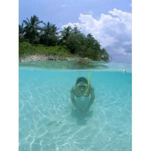  Woman Snorkelling, North Male Atoll, Maldives, Indian 