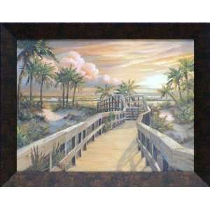  Walkover to Paradise   Georgia Janisse 15x19 framed beach 