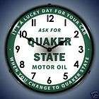 Quaker State Motor Oil & Gas Pump Backlit Clock