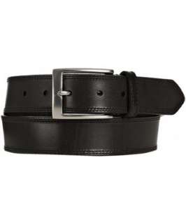 John Varvatos Star USA black leather stitched belt   