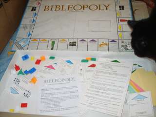 Lot of pieces for Bibleopoly Monopoly type board game bible & church 