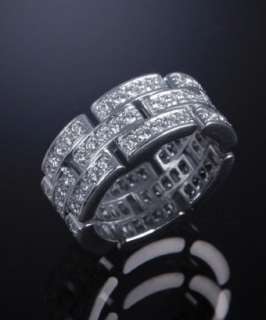 Cartier white gold and diamond panther link ring   