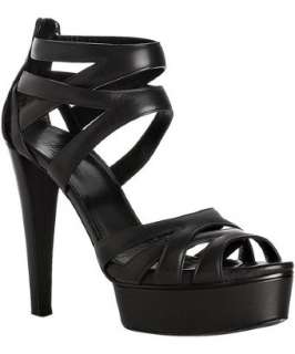 Gucci black leather Venus platform sandals  