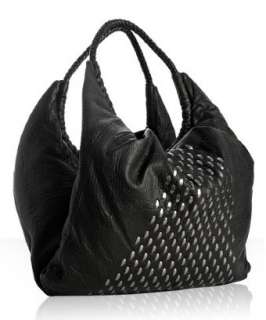 Tulah Ray black studded leather Hirst large hobo   