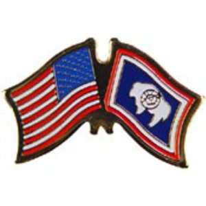  American & Wyoming Flags Pin 1 Arts, Crafts & Sewing