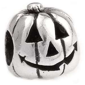   Halloween Pumpkin Bead Sterling Jack O Lantern fits European Charm
