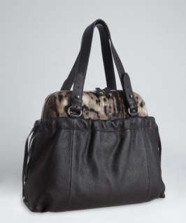Furla sand calf hair and leather Tate domed shopper