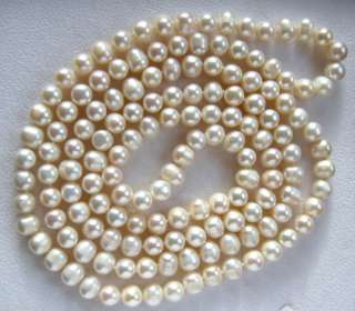48 Cream Color Freshwater Cultured Pearl Necklace  