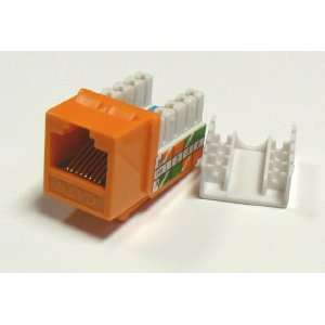  CAT6 RJ45 Keystone Jack, 90°/110 Punch Down, Orange 