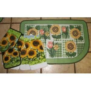  Bright Slice 18 x 27 Sunflower,Tulips,Daffadil Rug with 