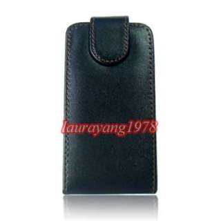 BLACK FLIP UP LEATHER POUCH COVER CASE for NOKIA N900  