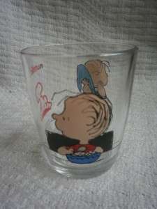 COLLECTABLE PEANUTS LINUS & SNOOPY GLASS NUTELLA  
