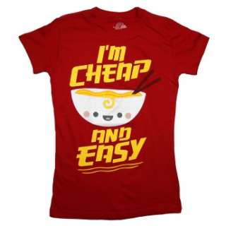   Not Cheap And Easy Ramen Bowl Funny Juniors Babydoll Soft T Shirt Tee
