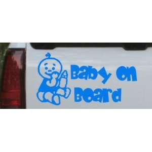 Baby On Board (Boy) Car Window Wall Laptop Decal Sticker    Blue 20in 
