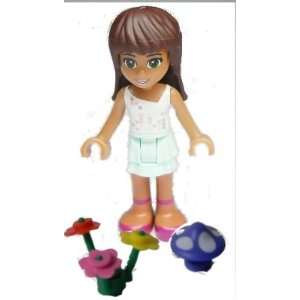 Lego Friends Loose Minifigure Sarah, Light Aqua Layered Skirt, White 