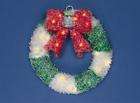 led frosted wreath christmas lights in outdoor location united kingdom 