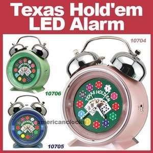   Holdem Poker & Chips Neon Flash Light Alarm Clock
