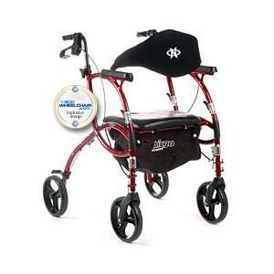  Airgo Navigator Rollator/Transport Wheelchair Color   Red 