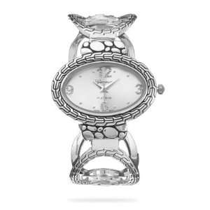   Jewelry Locker Oxidized Oval Link Hinged Fashion Cuff Watch Jewelry