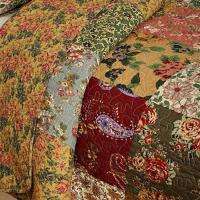   Country Patchwork QUILT BEDSPREAD SET Oversized 120x118 Super King