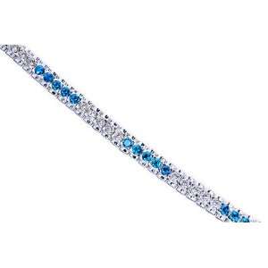 Beautiful 5.50 carats Round Cut London Blue Topaz & White CZ Gemstone 