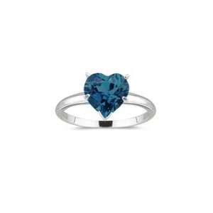  2.93 Cts London Blue Topaz Solitaire Ring in Platinum 8.0 
