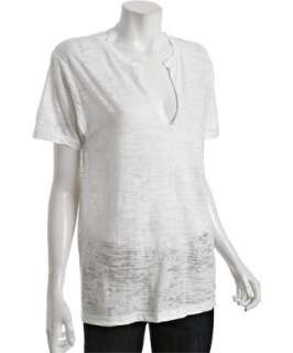 Nation LTD white burnout Karen split neck t shirt   up to 70 