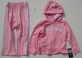 ADIDAS NWT 2PC Girl Jacket Pant Track Suit 2T 3 3T 4 4T  