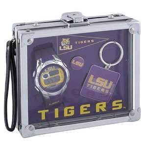  LSU Tigers Mens Rock Box Watch/Accessory Set Sports 