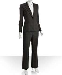 Tahari ASL grey plaid Jon 1 button pant suit  